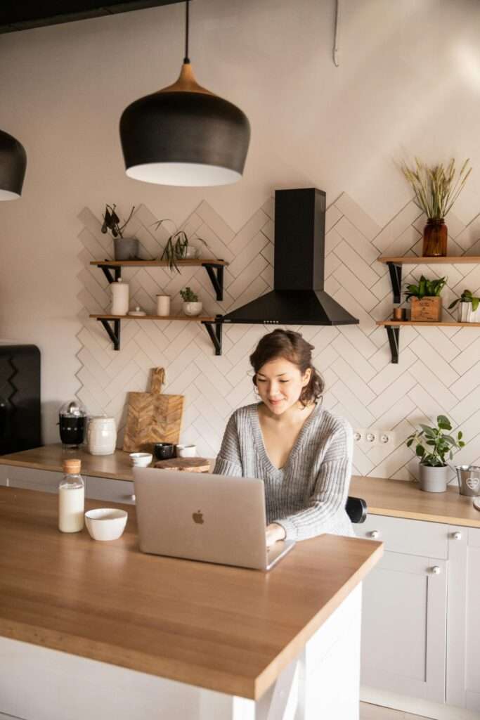 Woman repairing relationship with food by educating herself on food.