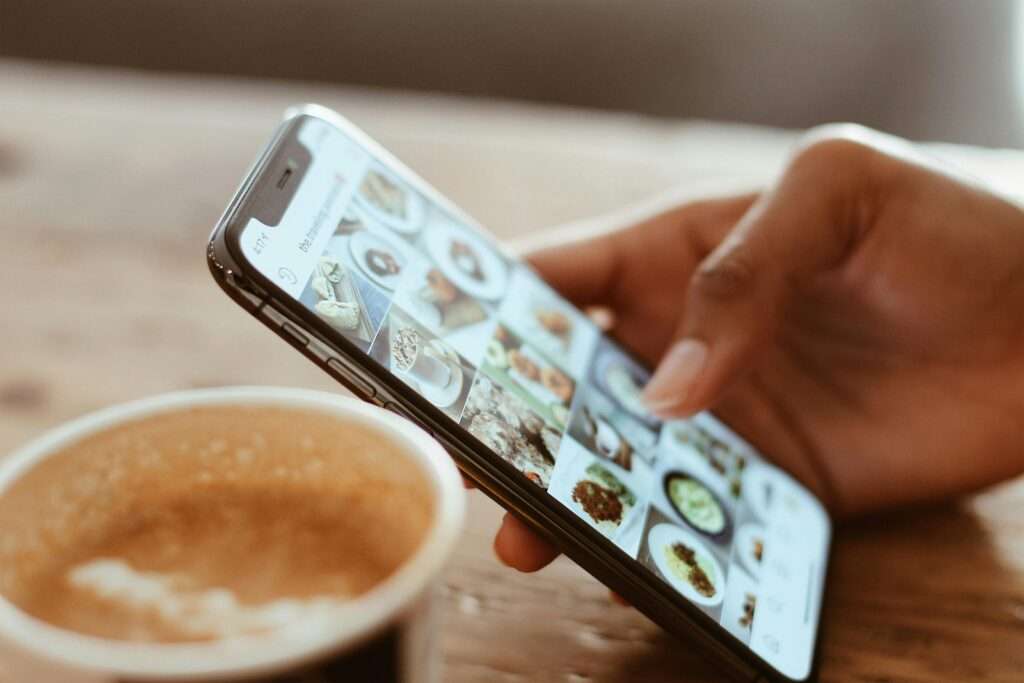 A woman scrolling on her phone